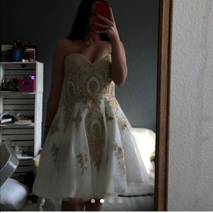 White and gold dress